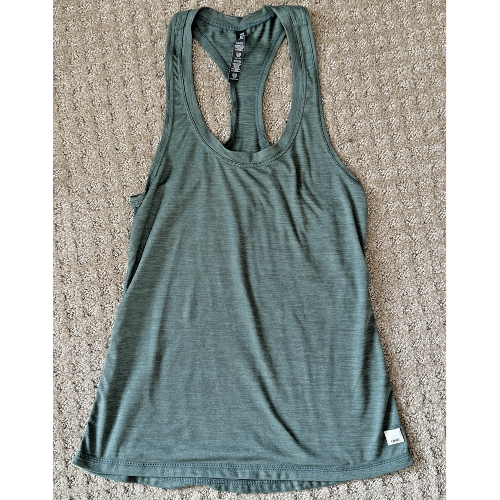 Vuori Lux Performance Tank Top Womens XS Green Racerback Lightweight Sports